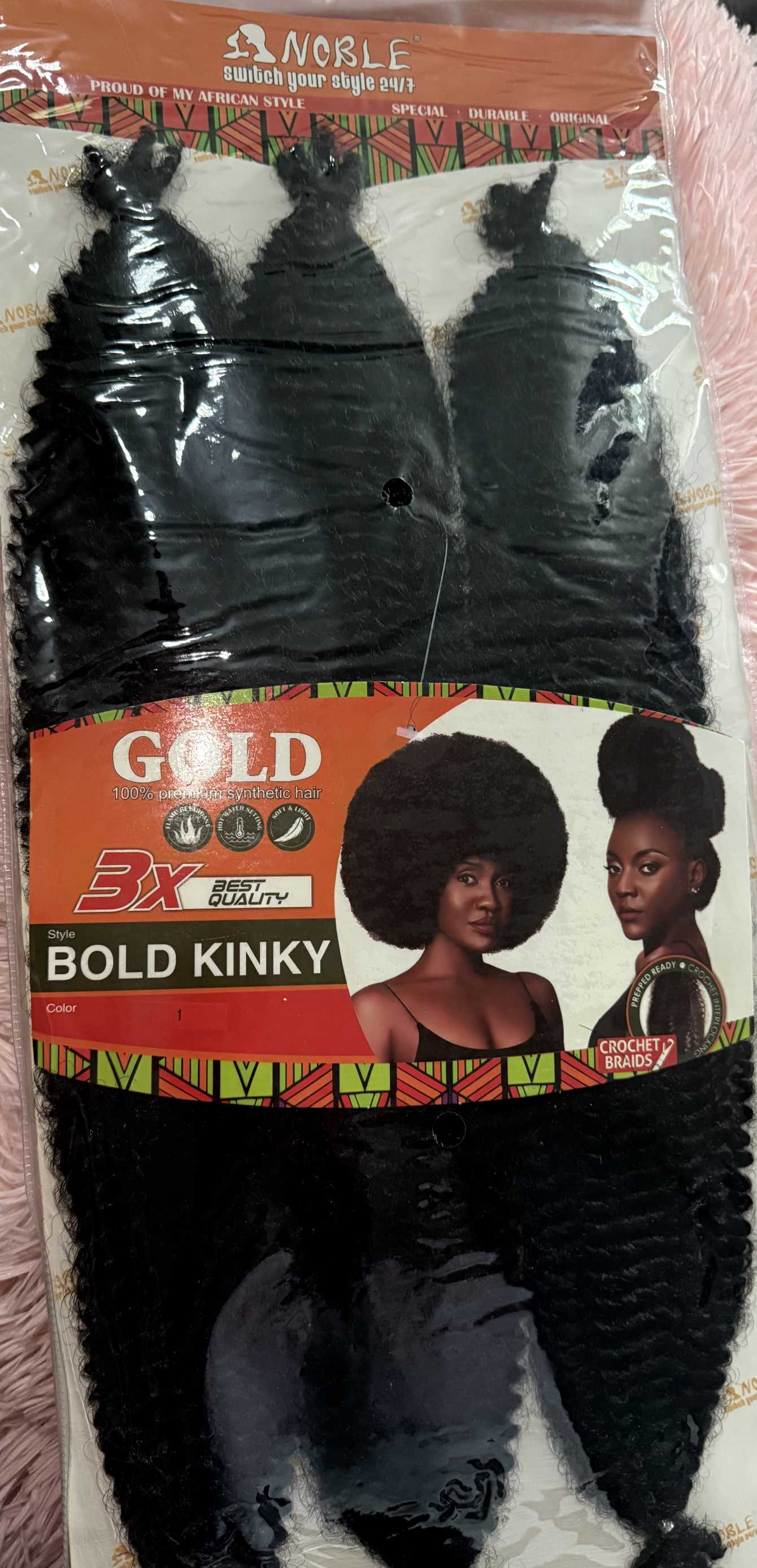 3X  NOBLE GOLD KINKY(COLOUR1)